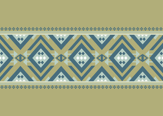 vector seamless pattern, green diamond band