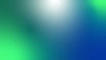 Green navy blue teal abstract background. Color gradient ombre blend. Smooth transition. Bright light center glow. Shimmer neon metallic. Noise grain texture blur. Vivid futuristic design