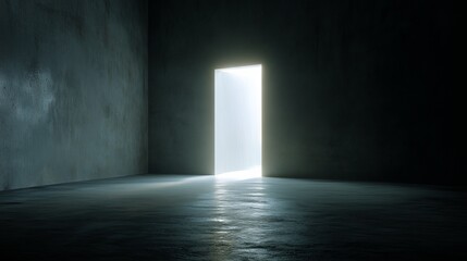 The Lighthouse of Possibilities: A Radiant Doorway in Darkness (AI generated)