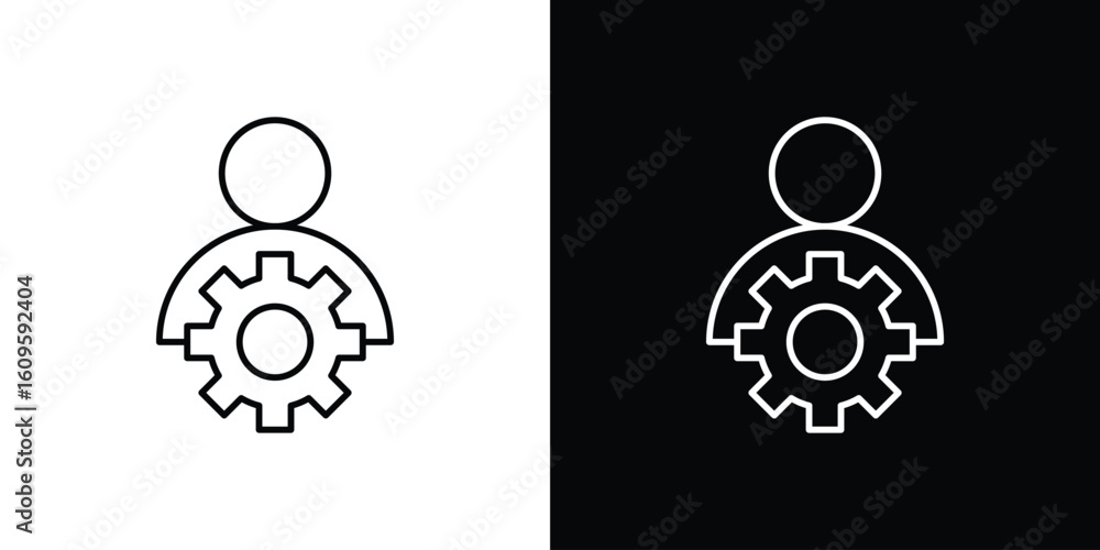 Poster account settings icon. editable stroke line icons