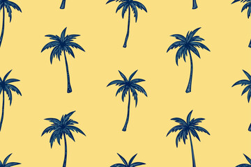 seamless pattern with palm trees