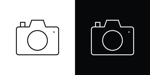 Camera icon. Editable stroke line icons