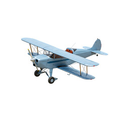 Fototapeta premium Small private airplane isolated on white background, perfect for aviation, travel, or transportation concepts in clean and professional presentations.