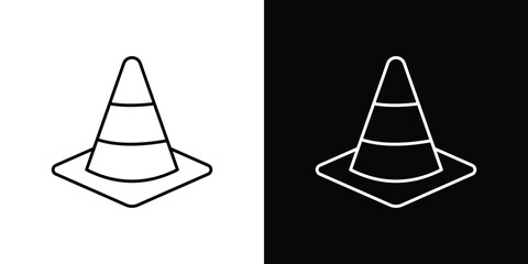 Construction cone icon. Editable stroke line icons