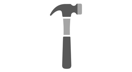 Simple grayscale claw hammer icon with a two-tone design, featuring a curved claw and a flat striking face.