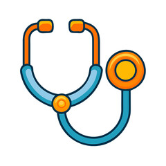 Medical stethoscope illustration depicting healthcare and wellness concept in modern and colorful design on black background suitable for web or print usage