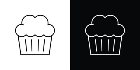 Cupcake icon. Editable stroke line icons