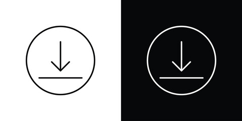 Download icon. Editable stroke line icons