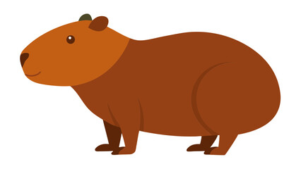 Relaxed capybara vector art for educational wildlife design