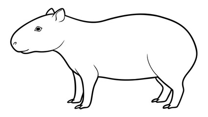 Fototapeta premium Capybara cartoon vector with natural textures and smile