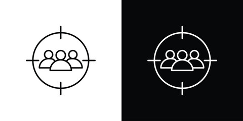 Focus group icon. Editable stroke line icons