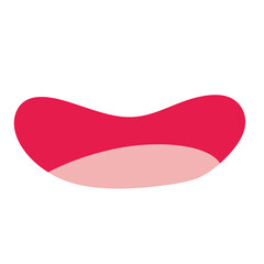 Mouth Open with Tongue Illustration in Red Pink
