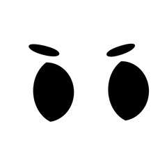 Eyes Expression with Eyebrows Cartoon Illustration Graphic Element