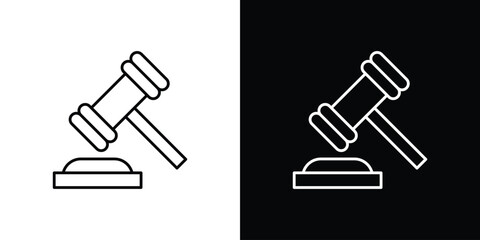 Gavel icon. Editable stroke line icons
