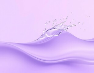 Water Splash Over a Lilac Wave Liquid Dynamics and Fluid Art