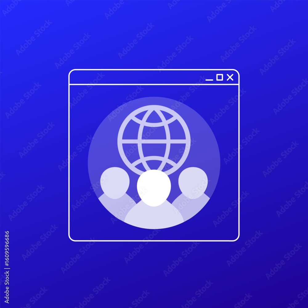 Poster global audience vector icon for web