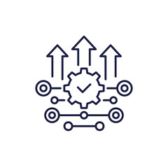 efficient production and efficiency icon, line design
