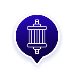 Fuel filter icon, line design