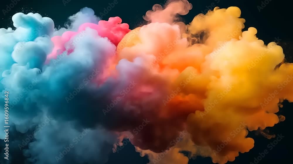 Aufkleber vibrant explosion of colorful smoke swirling in the air, creating a dynamic abstract background