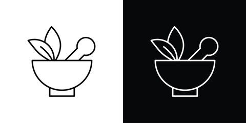 Herbal medicine icon. Editable stroke line icons