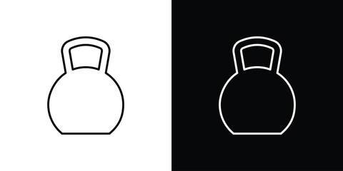 Kettlebell icon. Editable stroke line icons