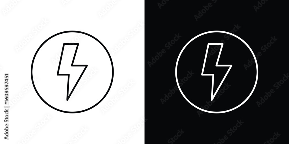 Poster lightning icon. editable stroke line icons