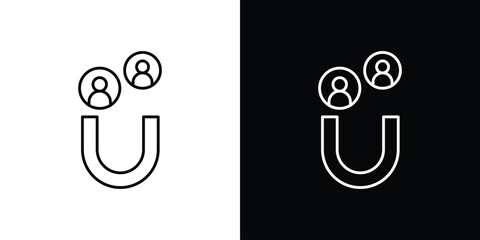 Lead generation icon. Editable stroke line icons