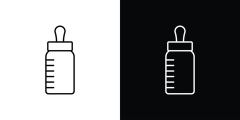 Milk bottle icon. Editable stroke line icons