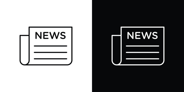 Newspaper icon. Editable stroke line icons