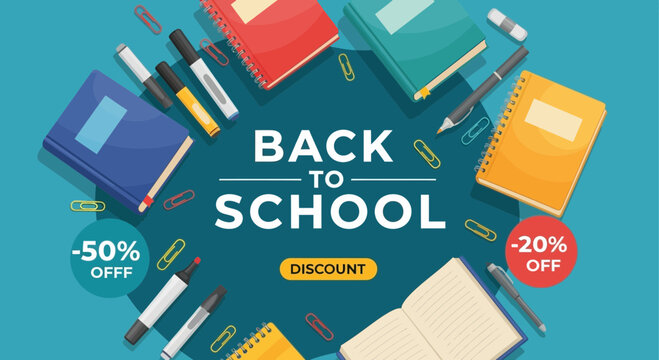 Score amazing deals with vibrant back to school sale promotions featuring books, pens, and discounts for students and parents