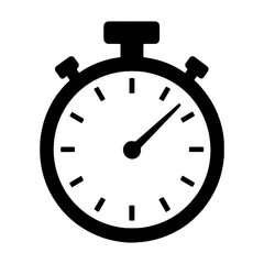 Illustration of a stopwatch with a white face