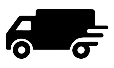 Illustration of a delivery truck moving very fast