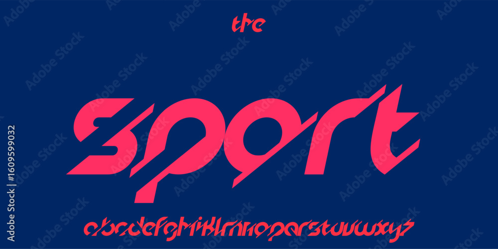 Poster font logo alphabet, typography type,design. dynamic italic display with sharp cuts and playful curve