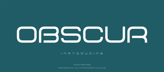 Design abstract minimal modern alphabet fonts. Typography technology vector illustration