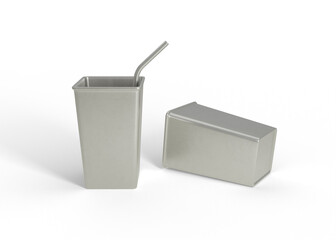 Stainless Beverage Gel Box Mockup for Packaging Designers
