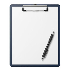 Blank clipboard with pen