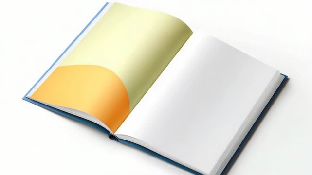 A closed book lying flat on a clean white background