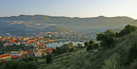 Obraz premium A view of the historic and touristic town of Amasra in Bartin, Turkey.