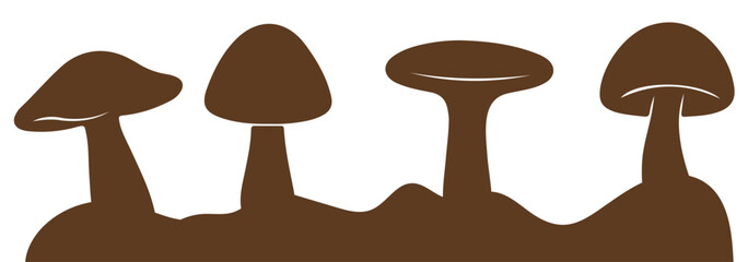 Mushroom vector illustration, Mushroom house vector art, Brown Mushroom icon set of colorful, Mushroom vector icon.  Eps 10