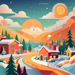 abstract illustration wallpaper of christmas symbols