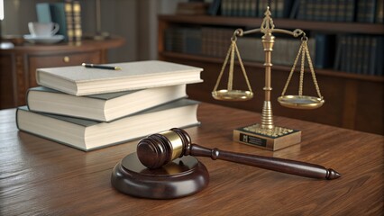 gavel and law books