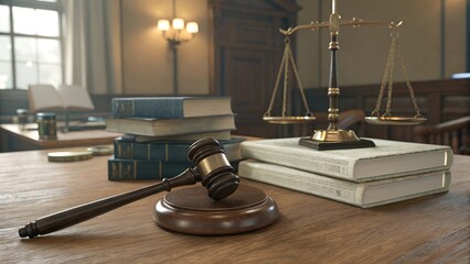 gavel and law books