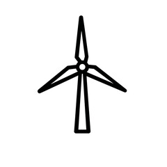 Geometric wind turbine icon with thick outline, vector illustration
