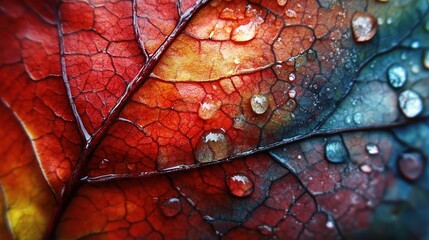 Close-up of a vibrant autumn leaf