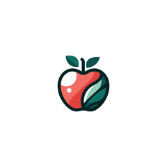 apple vector Illustration, red apple, fresh apple vector, green apple logo, Abstract style apple logo