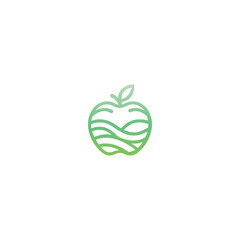 apple vector Illustration, red apple, fresh apple vector, green apple logo, Abstract style apple logo