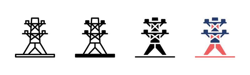Electricity icon sheet multiple style collection