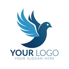 Fototapeta premium Dove bird flying vector logo
