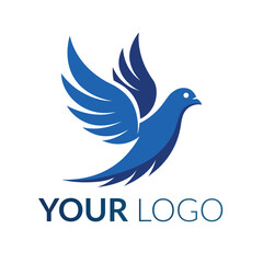 Fototapeta premium Dove bird flying vector logo