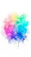 Vibrant Watercolor Splash with Rainbow Colors Perfect for Artistic Backgrounds and Creative Design Projects a Beautiful Blend of Hues